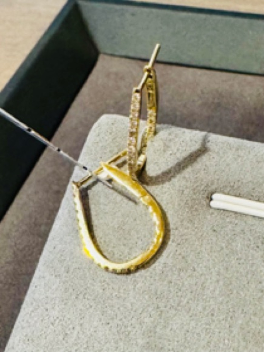 14K Yellow Gold 0.40 ct Diamond 3/4-Inch Hoop Earrings
